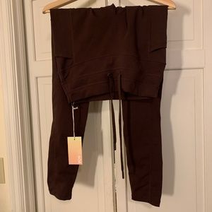 Popflex jogger leggings size L brown